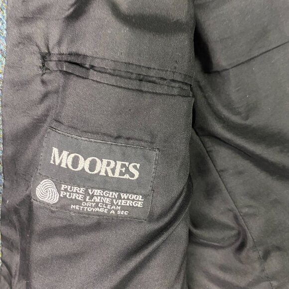 Harris Tweed Herringbone Blazer Sport Coat Men's 46 TALL Turquoise Blue Wool 46L - Picture 8 of 15